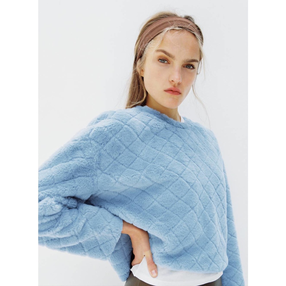 ZARA Faux Fur Sweatshirt - Medium